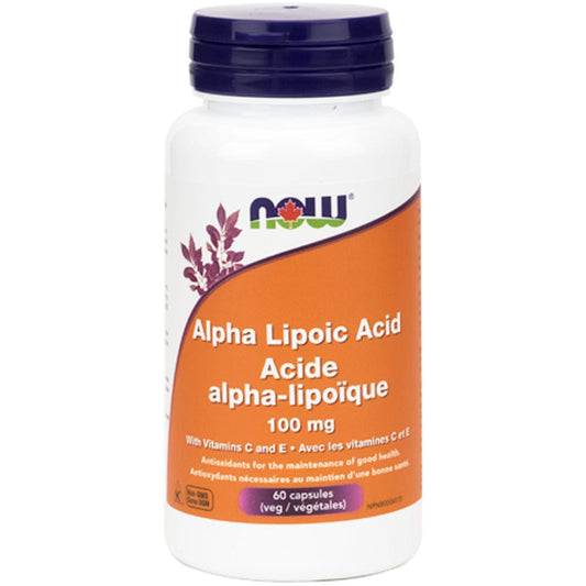 NOW Alpha Lipoic Acid 100mg + Vitamin C & E, 60 VCaps