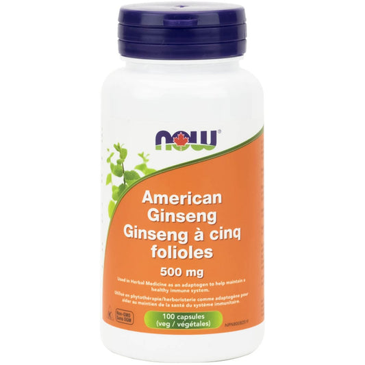 NOW American Ginseng 500mg, 100 Vegetable Capsules