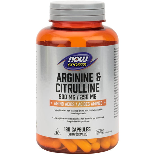 NOW Arginine & Citrulline 500/250, 120 Capsules