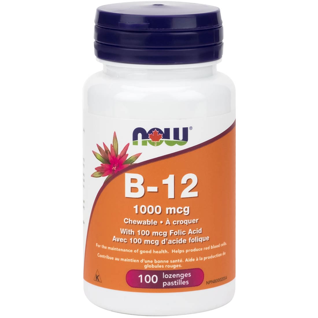 NOW B12 1000mcg + Folic Acid, Chewable – Vitamart.ca