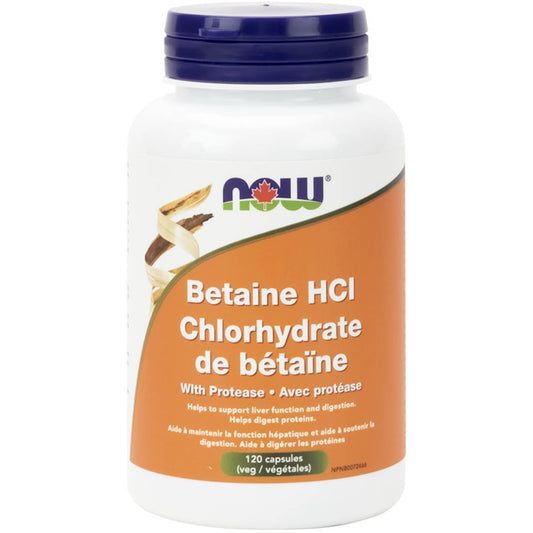 NOW Betaine HCl with Protease