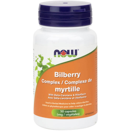 NOW Bilberry Complex (80mg) with Beta-Carotene, 50 Capsules