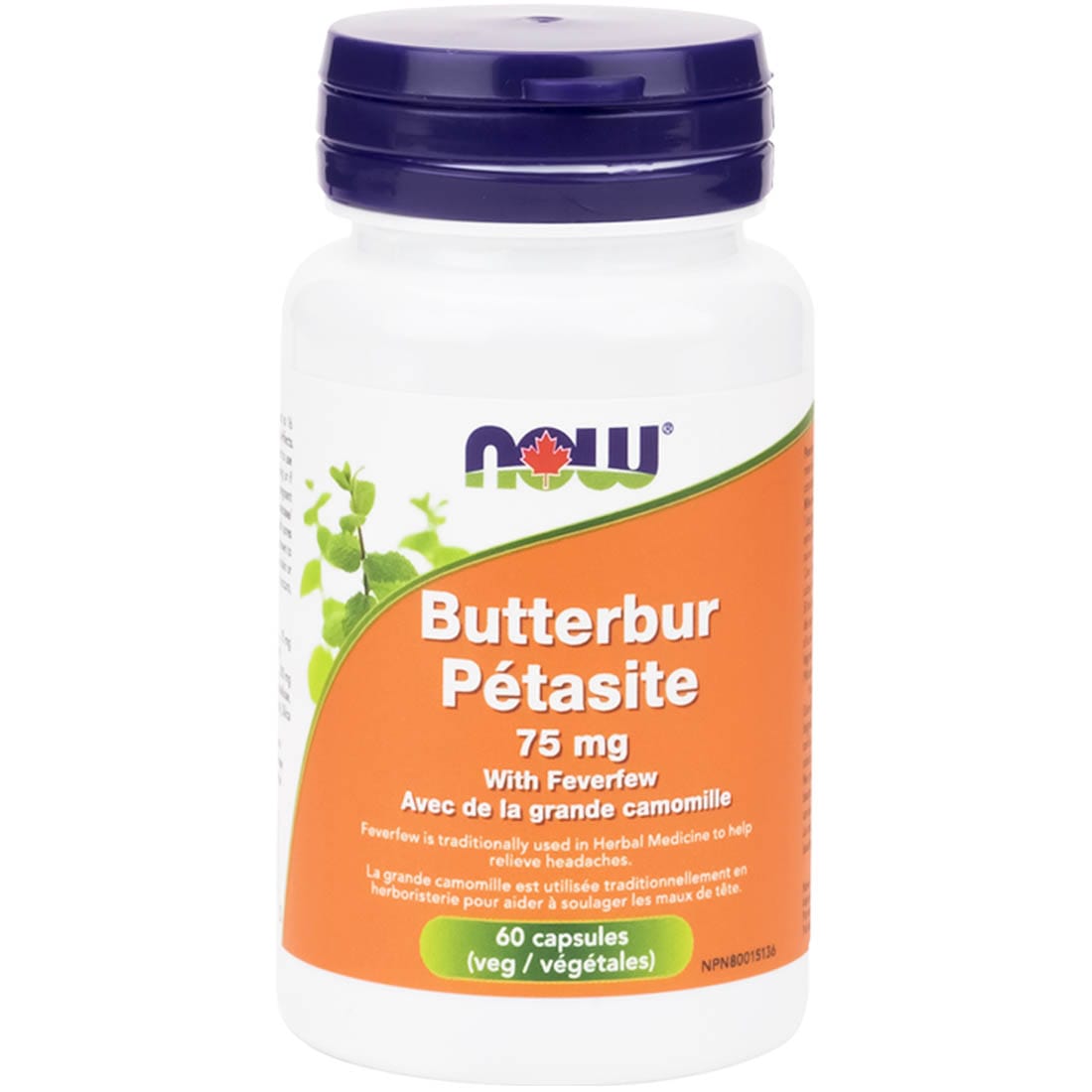 NOW Butterbur Extract 75mg/15%, 60 VCaps