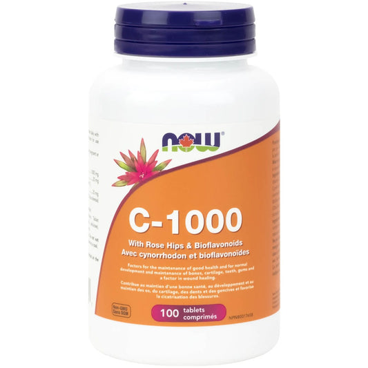 NOW C-1000 with Rosehips & Bioflavonoids, 100 Tablets