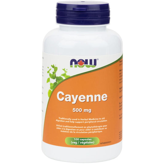 NOW Cayenne, 500mg (40,000HU), 100 Capsules