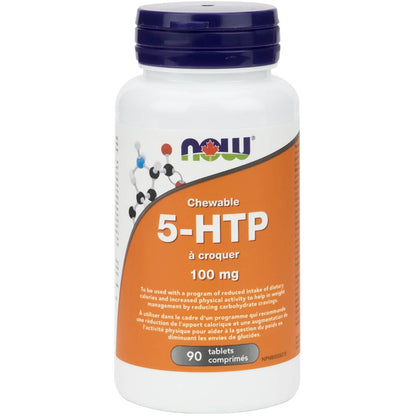 NOW Chewable 5-HTP 100mg, 90 Chewable Tablets