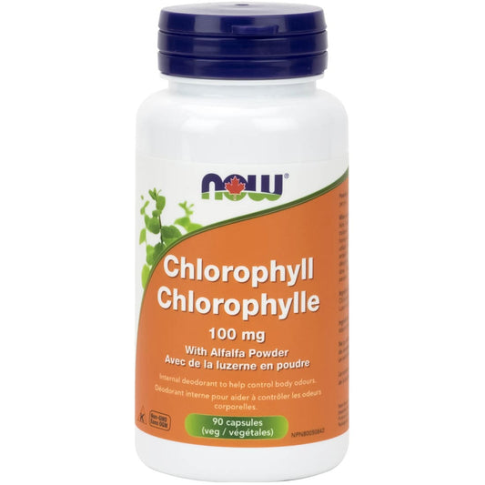 NOW Chlorophyll with Alfalfa, 100mg, 90 Capsules