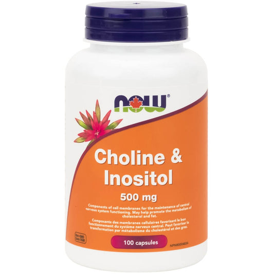 NOW Choline & Inositol, 500mg, 100 Capsules