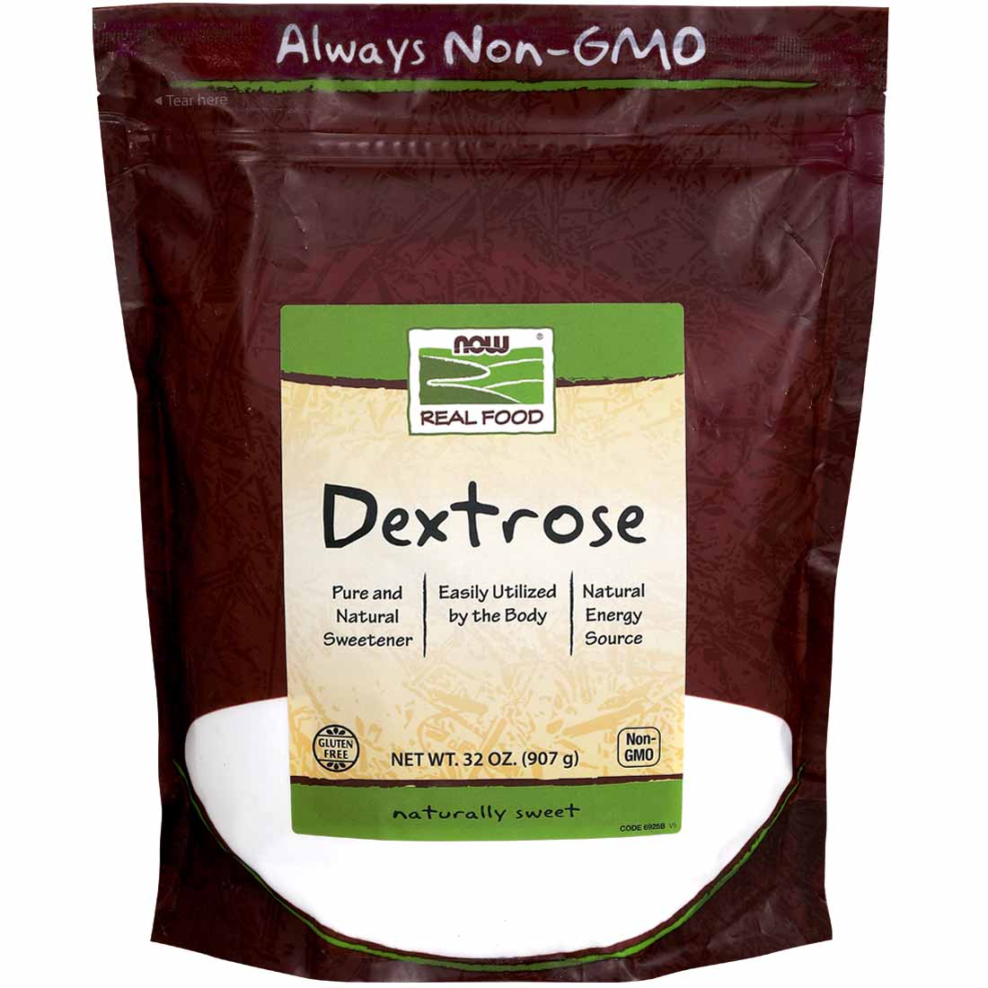 NOW Dextrose Powder (100% Pure and Non-GMO), 907g