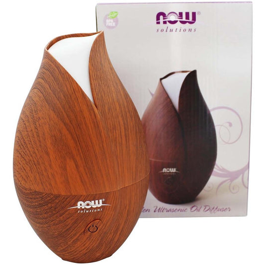 NOW Faux Wood Ultrasonic Essential Oil Diffuser & Humidifier, 2 in 1 Mini Humidifier