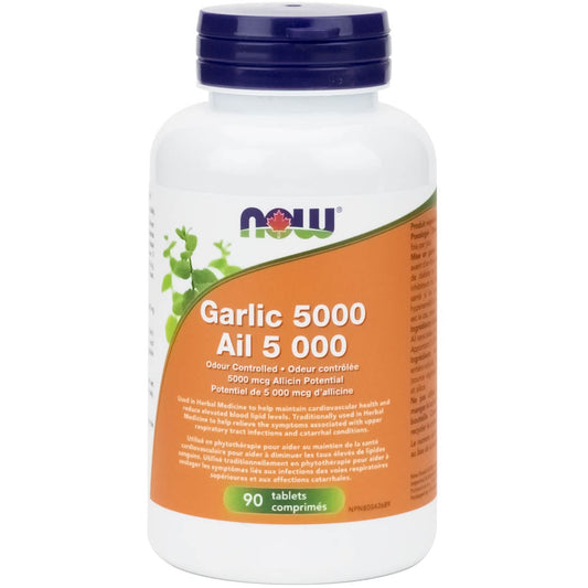 NOW Garlic, 5000mcg of Allicin, Enteric Coated, 90 Tablets