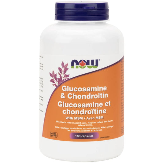 NOW Glucosamine & Chondroitin with MSM Capsules, 180 Capsules