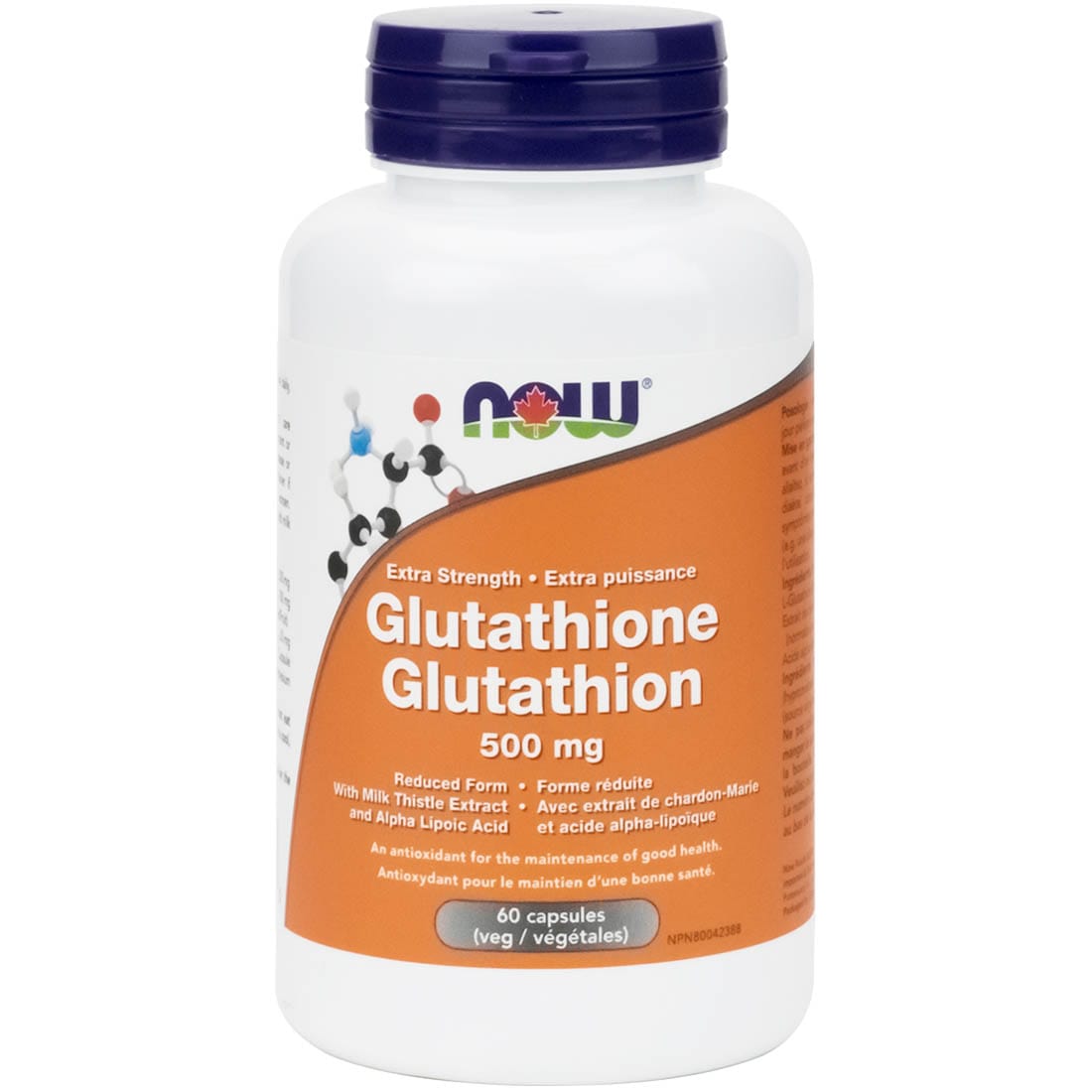 NOW Glutathione 500mg with Silymarin & ALA, 60 Vcaps