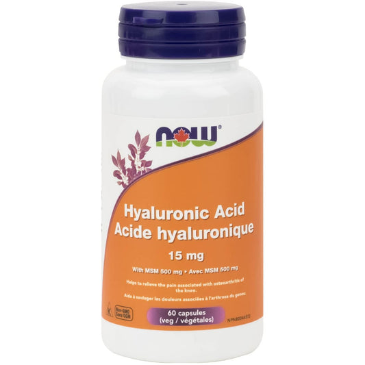 NOW Hyaluronic Acid (15mg) with MSM, 60 VCaps