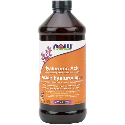 NOW Hyaluronic Acid Liquid with Antioxidants (Natural Berry Flavour), 473mL