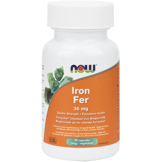 NOW Iron Bisglycinate, 36mg, 90 Vcaps