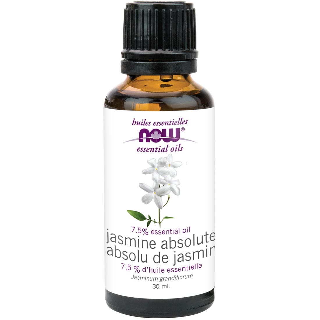 NOW Jasmine Absolute, 7.5% Oil Blend, 100% Pure & Natural (Aromatherapy), 30ml