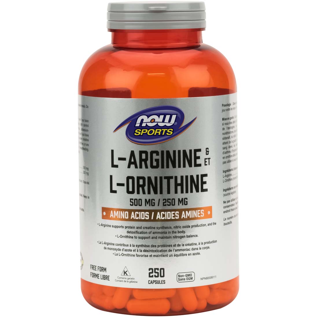 NOW L-Arginine & L-Ornithine, 500mg/250mg