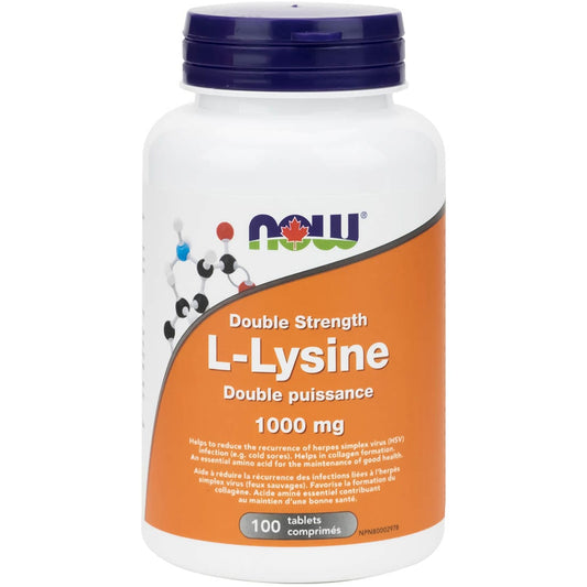 NOW L-Lysine 1000mg (Double Strength), 100 Tablets