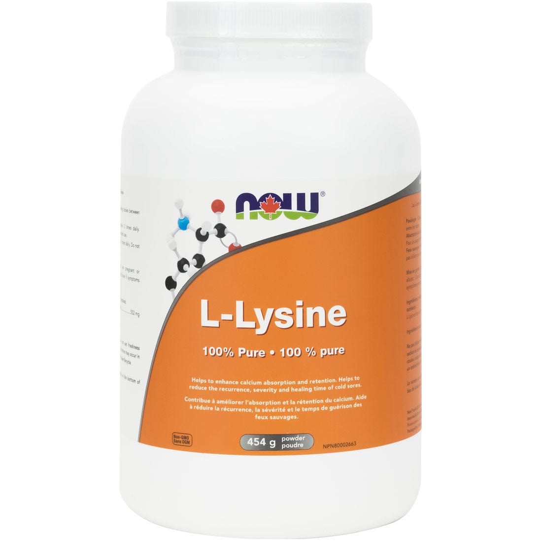 NOW L-Lysine Powder (100% Pure), 454g