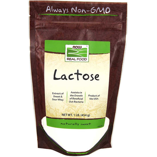 NOW Lactose (Assists in Healthy Gut Bacteria) Non-GMO, 454g