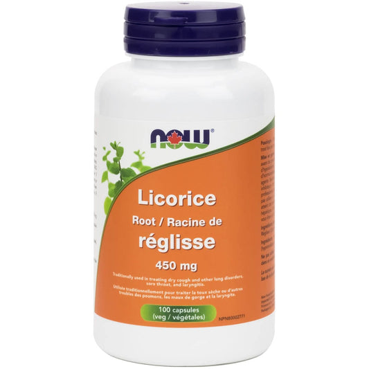 NOW Licorice Root, 450mg, 100 VCapsules