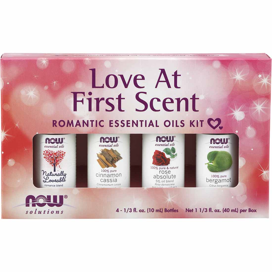 NOW Love at First Scent Romantic Essential Oils Kit, 4 x 10ml Bottles