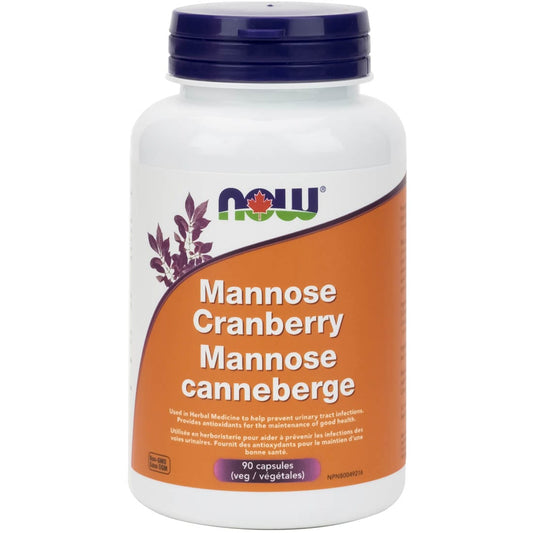 NOW Mannose Cranberry (non-GMO), 90 Capsules