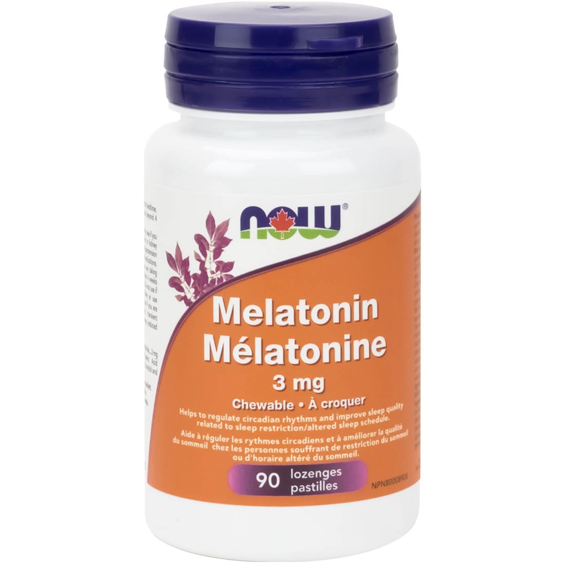NOW Melatonin 3mg with Vitamin B6, Chewable Lozenges