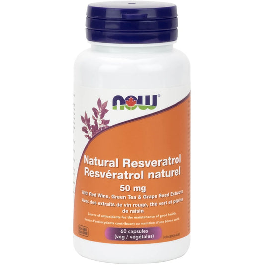 NOW Natural Resveratrol 50mg, 60 VCaps