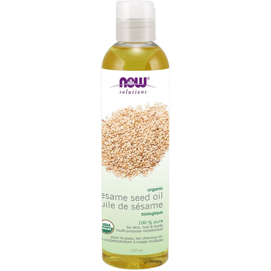 NOW Organic Sesame Seed Oil, 100% Pure, 237ml