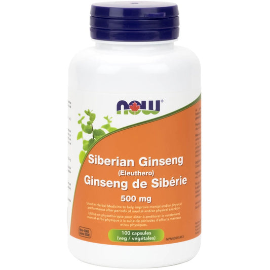 NOW Organic Siberian Ginseng, 500mg, 100 VCapsules