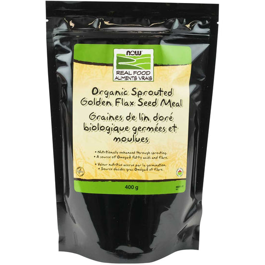 NOW Organic Sprouted Golden Flax Seed Meal, 400g
