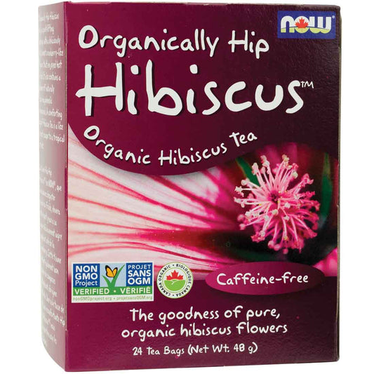 NOW Organically Heavenly Hip Hibiscus Tea, 24 Bags