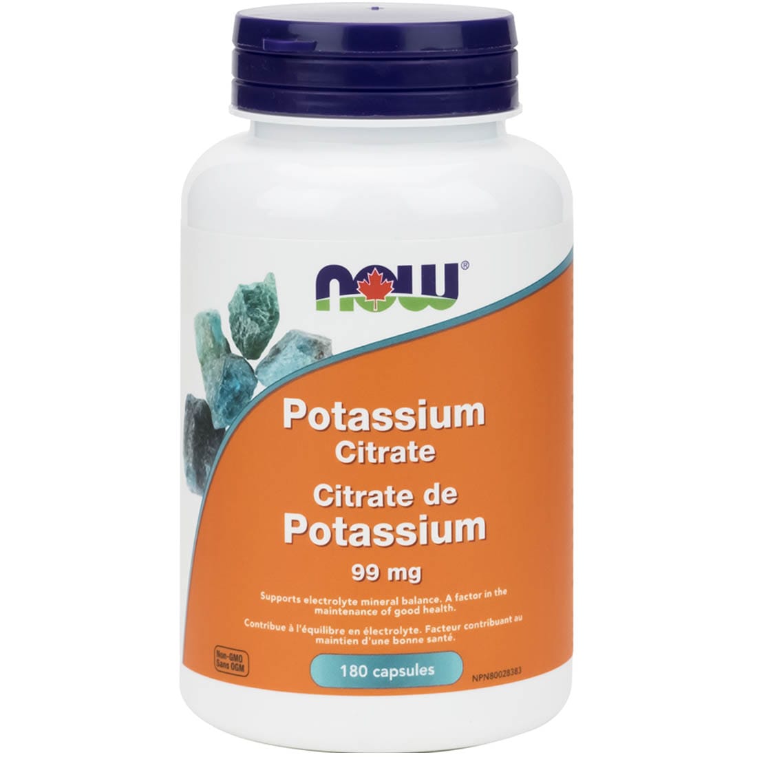 NOW Potassium Citrate 99mg, 180 Capsules