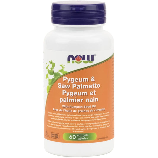 NOW Pygeum & Saw Palmetto, 60 Softgels