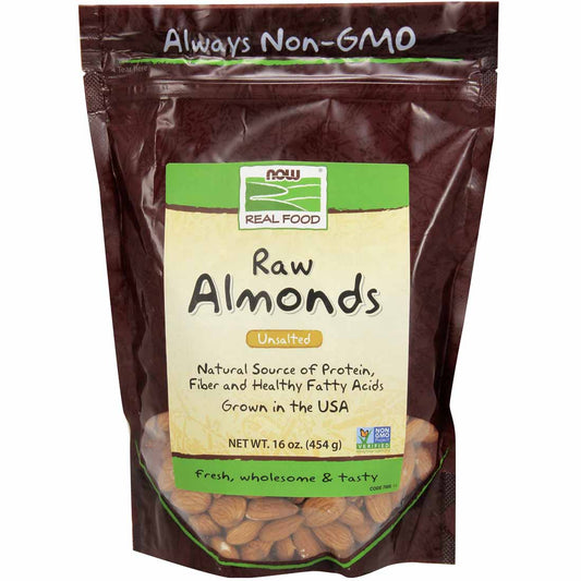 NOW Raw Almonds (Unsalted), 454g