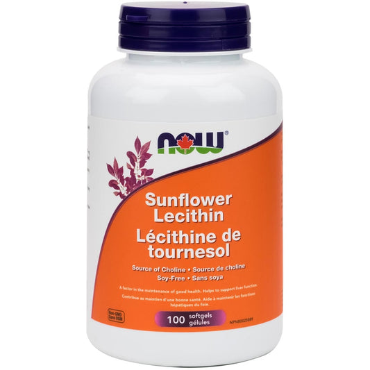 NOW Sunflower Lecithin (Non GMO) 1200mg, 100 Softgels
