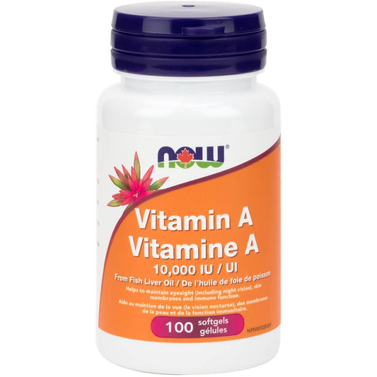 NOW Vitamin A 10,000 IU, 100 Softgels