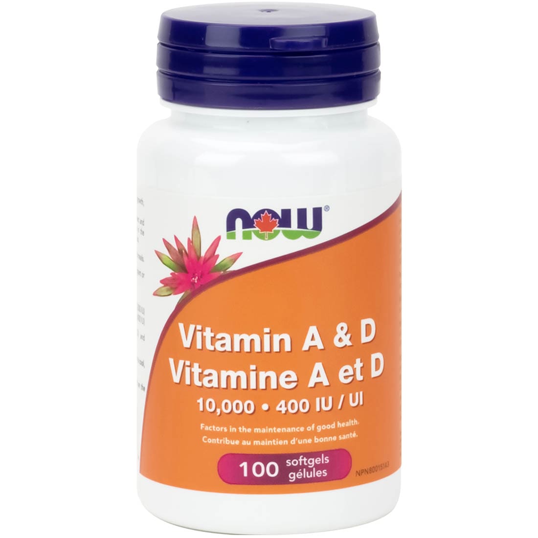 NOW Vitamin A & D, 10,000IU/400IU, 100 Softgels