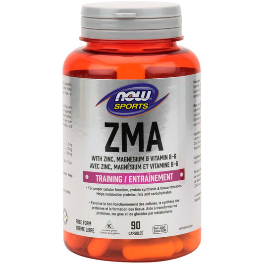 NOW ZMA (800mg) with Zinc, Magnesium & Vitamin B6, 90 Capsules
