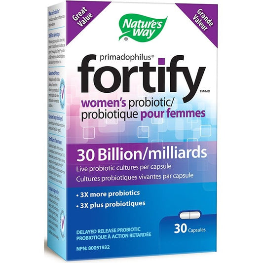 Nature's Way Primadophilus Fortify, Women's Probiotics, 30 Billion Live Probiotics, 30 VCaps