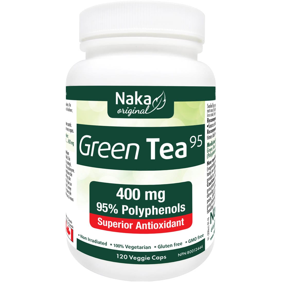 Naka Herbs 95% Green Tea 400mg without Caffeine, 120 Capsules