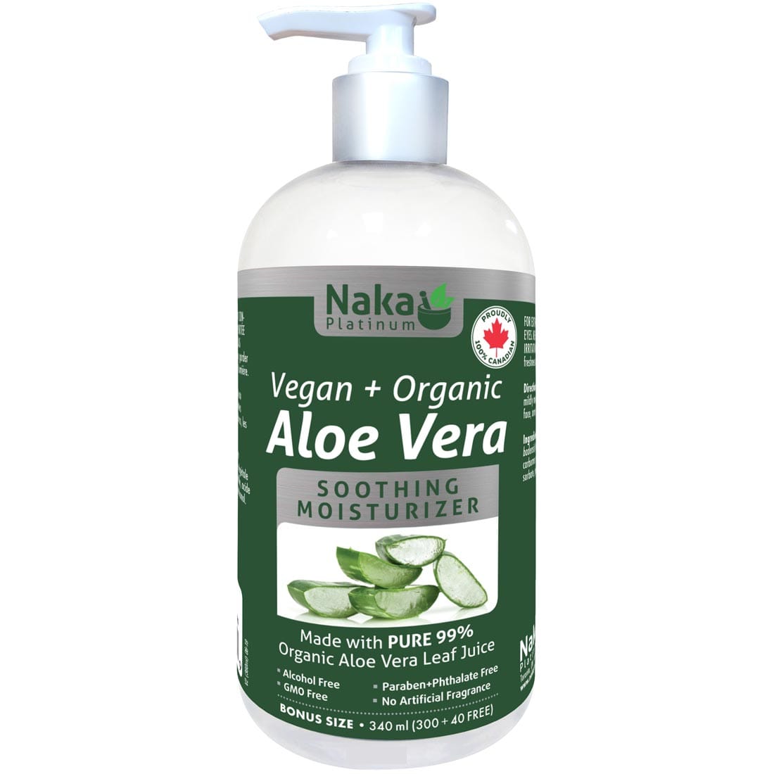 340ml | Naka Platinum Vegan + Organic Aloe Vera Soothing Moisturizer