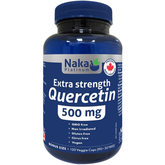 Naka Herbs Platinum Extra Strength Quercetin 500mg, 120 Vegetable Capsules (Bonus Size)