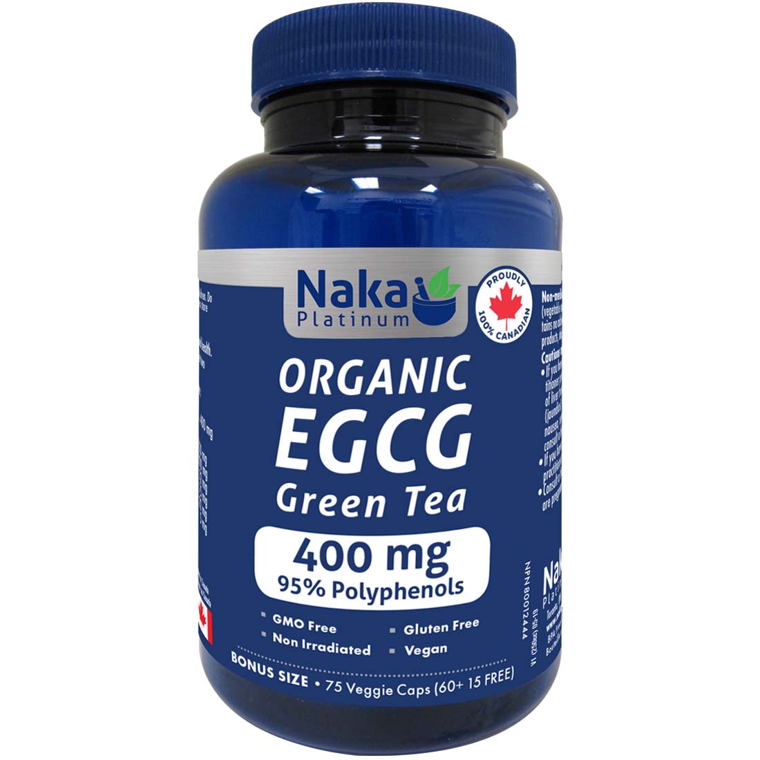Naka Herbs Platinum Organic 95% EGCG Green Tea, 75 Capsules