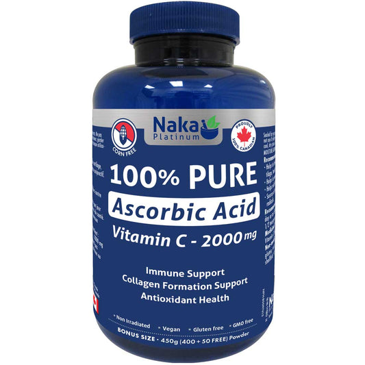 Naka Herbs Platinum (100% Pure Ascorbic Acid) Vitamin C 2000mg, 450g