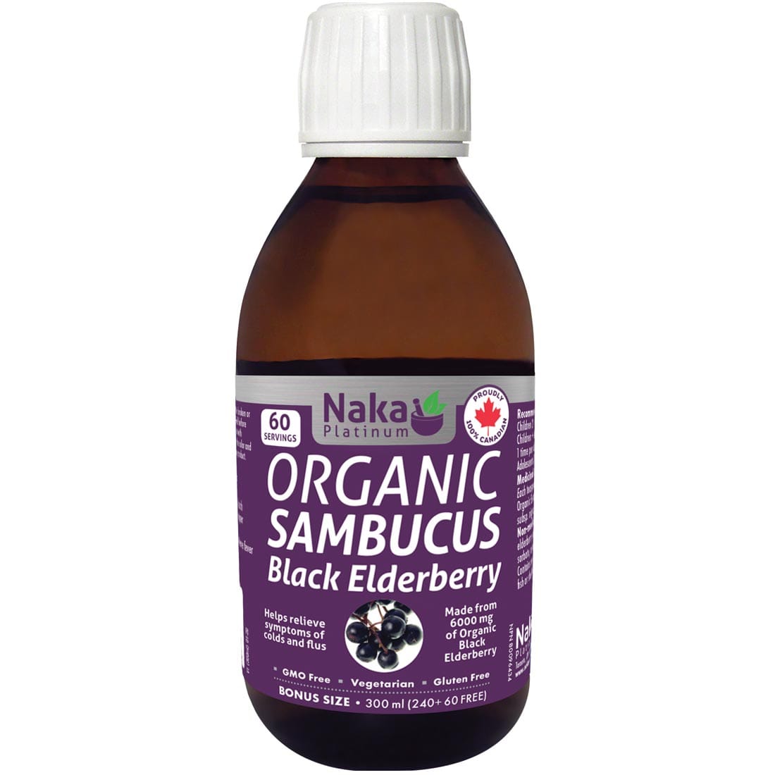 Naka Platinum Organic Sambucus Black Elderberry Syrup, 300ml