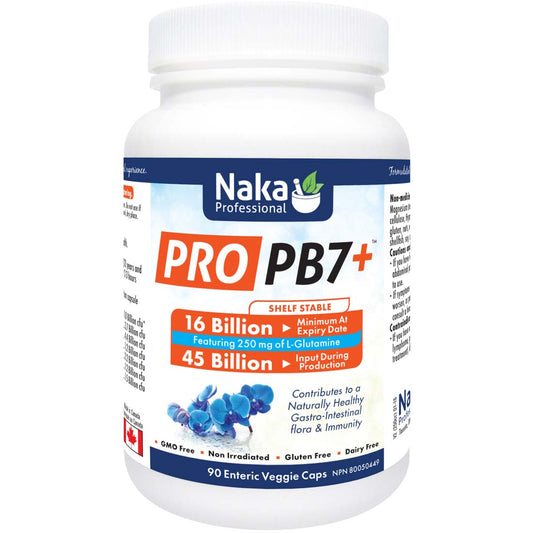 Naka Pro PB7+ Multi-Strain Probiotic 16 Billion, 90 Enteric Capsules (Shelf Stable)