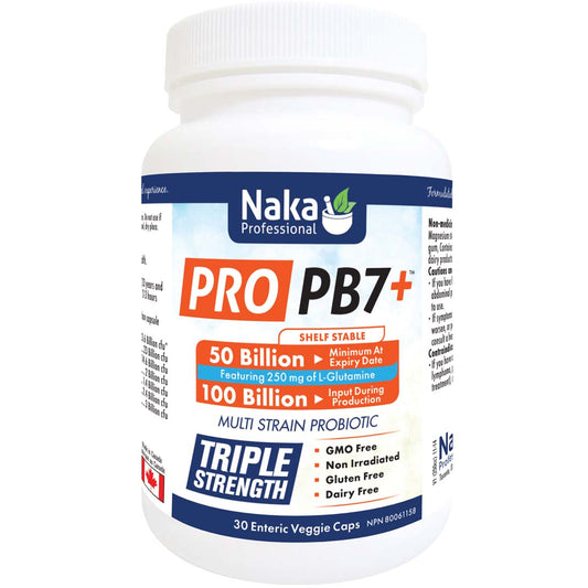 Naka Pro PB7+ Multi-Strain Triple Strength 50 Billion, 30 Enteric Capsules (Shelf Stable)
